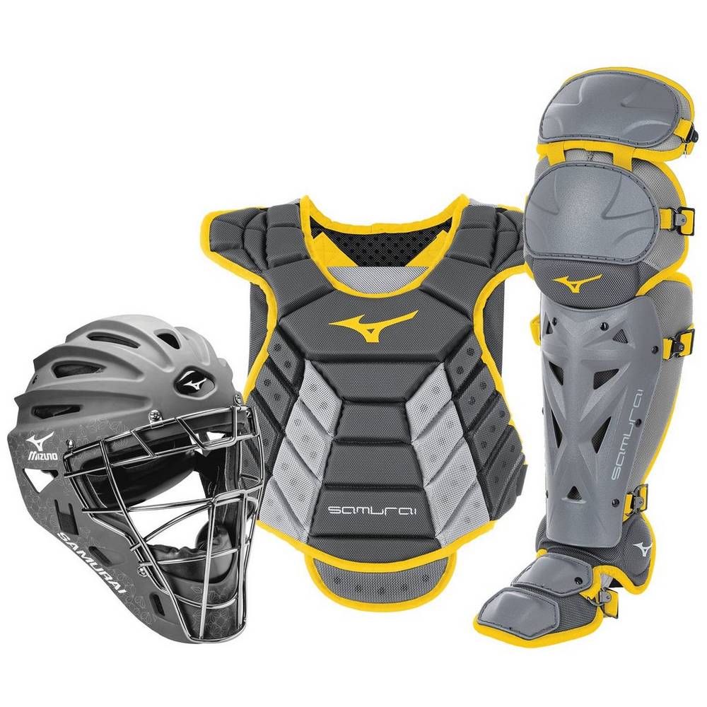 Mizuno Samurai Boxed (13-14") Női Catchers Gear Szürke/Sárga ILM679520